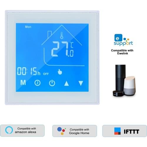 WiFi Smart Thermostat Temperature Controller LCD Display Week Programmable for Water Heating Ewelink Compatible with Alexa