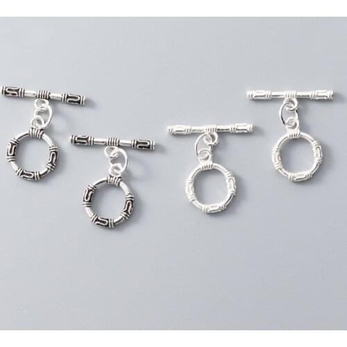 925 Sterling Silver Toggle Clasps Hook Fit Bracelets Necklace Findings High Quality Silver Connectors For Fancy Jewelry Making