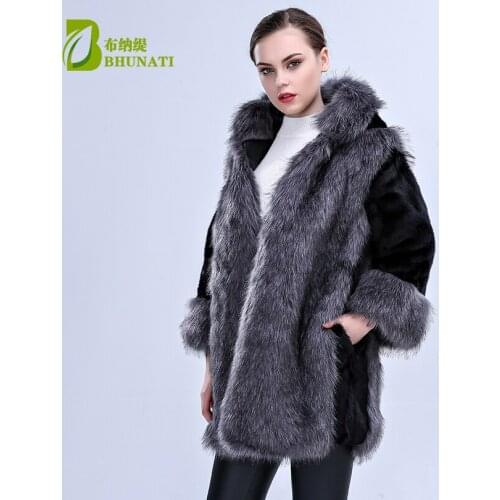 2018 Winter New Arrival Women Faux Fur Coat High imitation Luxury Mink Fur Coat Hooded Artificial Fur Long Jacket DM161