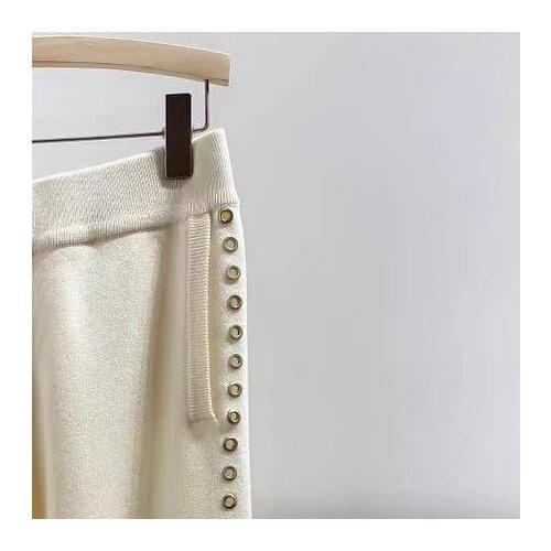 Women Pants and Coat 2021 Fall and Winter Commuter Chic Casual Knit Suit Cardigan Loose Jacket Harem Pants