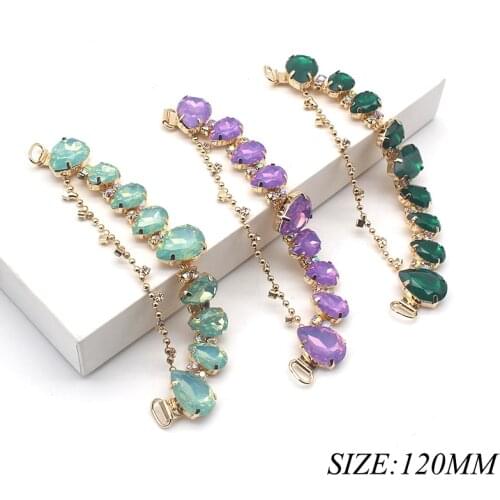 1pc/Lot 120MM Water Drop Rhinestone Glass Buckle for Women Shoes Bikini Connector Dress Decoration, Buckle DIY Accessories