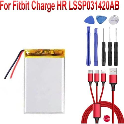 100% NEW Replacement Battery For Fitbit Charge HR LSSP031420AB Batteries+USB cable+toolkit