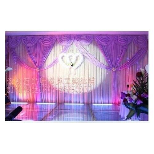 3m*6m wedding stage curtain wedding drops Ice Material Soft Wedding Backdrops Wedding stage decor