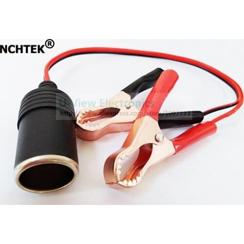 NCHTEK Car Battery Terminal Clip-on Cigarette Lighter Power Jack Socket Adaptor Cable/Free Shipping/1PCS