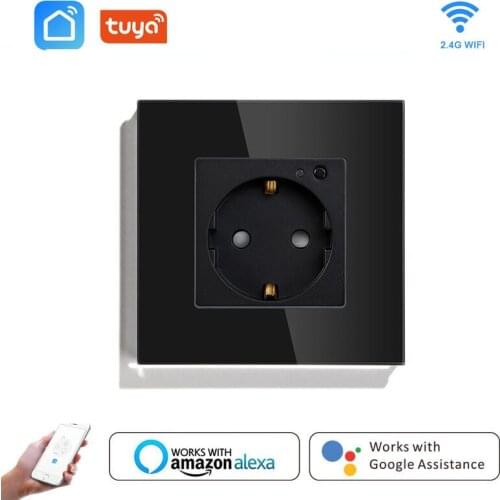 Wireless Socket Tuya WiFi Smart EU Socket Smart Home Timing Function Remote Control Compatible Alexa Google Home Mini