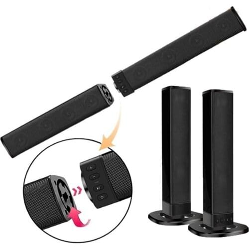 Bluetooth Detachable Speaker Wired & Wireless 20W Soundbar with MIC Built-in Subwoofer Home Theater TV Stereo 3D Surround Sound