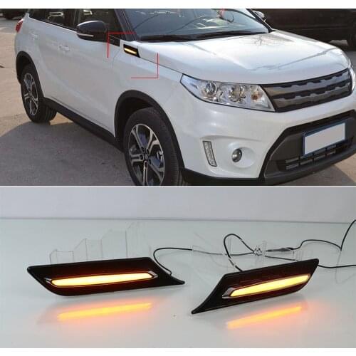 CSCSNL 1Set Car Fender Light LED Daytime Running Light Turn Signal Lamp 12V DRL Side Bulb For Suzuki Vitara 2015 -2018 2019 2020