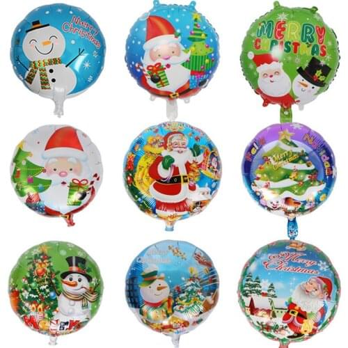 Cheap Christmas Style Round Foil Balloons Digit Helium Ballons Birthday Party New Year X'mas Decor Air Baloons Gift Event Party