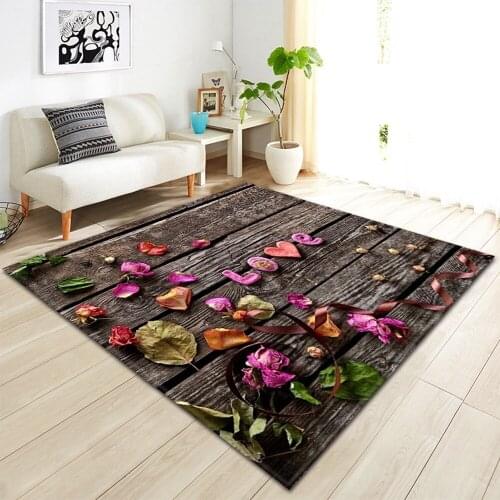3D Wood grain Children Non-slip Carpet Living Room Home Carpet Kid Room Decoration Rug Hallway Floor Bedroom Bedside Mat