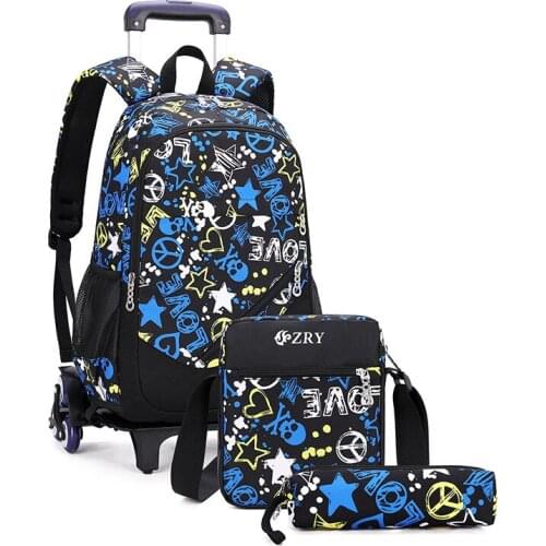 Children Trolley school Backpack School Bags For Grils boys kids Orthopedic Backpacks Removable Wheeled Bag teenagers Mochila