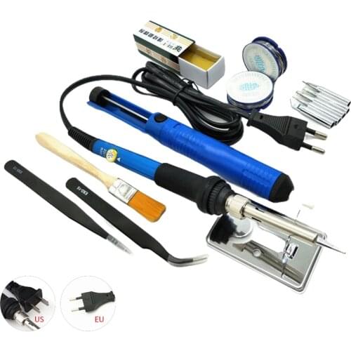 60W 110V / 220V Electric Soldering Iron Welding Tool Kit Solder Wire Tweezers