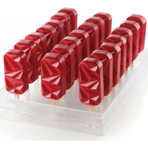 Silicone Ice Cream Mold 4 Cell Ice Cube Tray Food Safe Popsicle Maker DIY Homemade Freezer Ice Lolly Mould with 50pcs Wood Stick