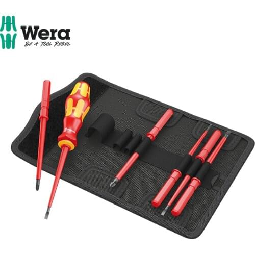 Germany wera villa hardware maintenance hand tool KKVDE7-piece insulated cross portable electrician set