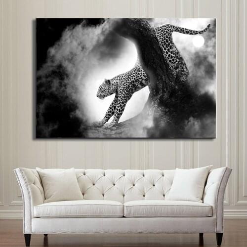 HD Cheetah Leopard Nordic Posters and Prints Black White Animal Wall Art Canvas Painting Wall Picture for Living Room Home Decor
