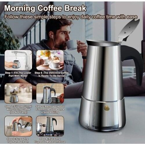 Moka Coffee Pot Espresso Latte Percolator Stove Coffee Maker Espresso Pot Italian Coffee Expresso Makers for Home
