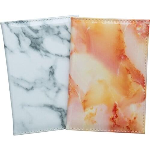 40PCS / LOT Minimalist Marble Passport Holder PU Leather Travel ID Card Holder Passport Wallet