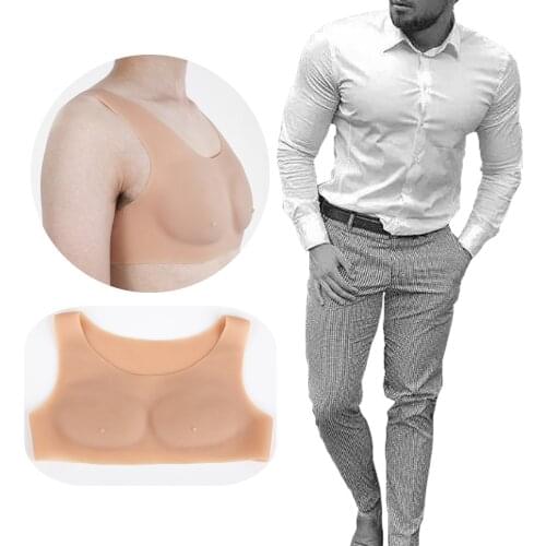 Short crew neck muscle suit Cosplay Male Suit Fake Muscle Mens Chest Crossdresser Macho Realistic Silicone Artificial Simulatio