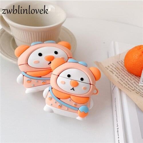 Cute Cartoon 3D Backpacker Bear Soft Wireless Bluetooth Headset Cover For Airpods Pro 2 Earphone Case Protective Case Couqe