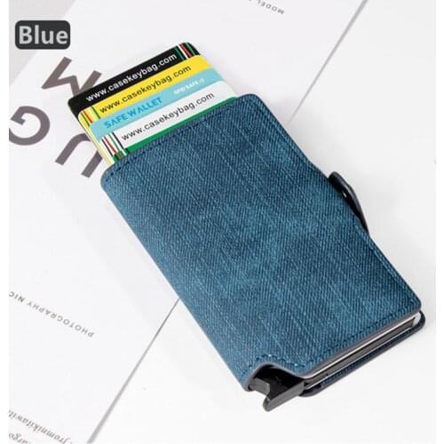 Multifunctional Automatic Pop-Up Aluminum Id Card Cover Anti-Theft Brush Simple Fashion Mini Storage Card Bag