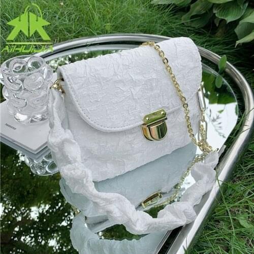 Fashion Pleated Retro Womens Crossbody Bag 2021 Luxury Designer Saddle Handbag High Quality Casual Chain Messenger Shoulder Bag