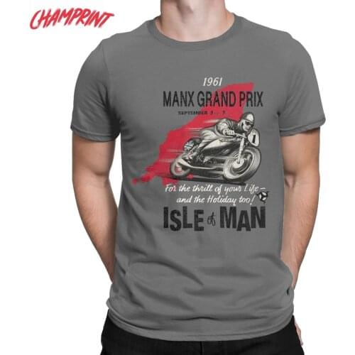 Mens Motorcycle Races Isle Of Man TT T Shirt Road Racing Cotton Clothing Casual O Neck Tee Shirt Birthday Present T-Shirt
