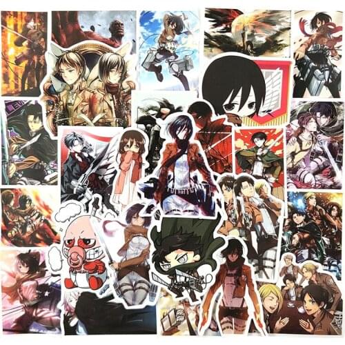 40pcs/Set Cartoon Attack on Titan Anime Stickers For Cars Motorcycles Water cups Furniture Childrens toys Skateboards Computers