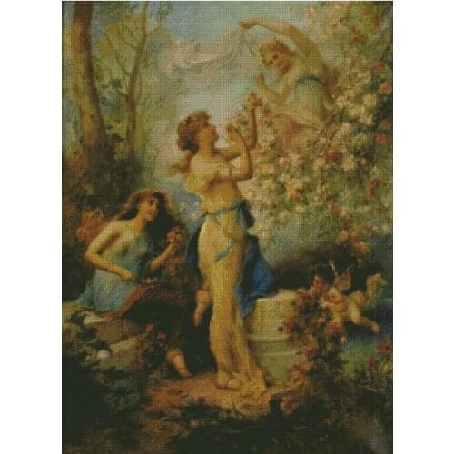 New Embroidery Counted Cross Stitch Kits Needlework - Crafts 14 ct DMC Color DIY Arts Handmade Decor Angel