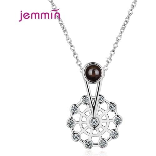 Fashion New Ferris Wheel Charm Necklace & Pendant For Lovers Valentines Day Party Gift Neck Chain Solid 925 Silver Jewelry