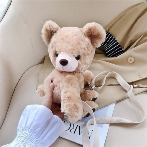 Autumn and Winter Cute Small Bag Cute Girl Japanese Soft Girl Plush Bag Bear Diagonal Shoulder Shoulder Chest Bag