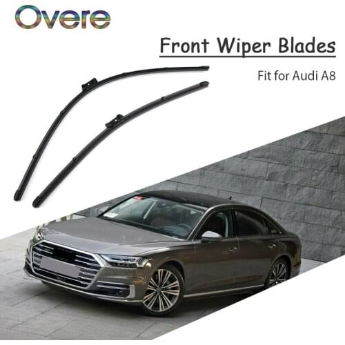 Overe 1Set Rubber Car Front Wiper Blade Kit For Audi A8 D2 D3 D4 2017 2018 95-16 Modify Windscreen Accessories