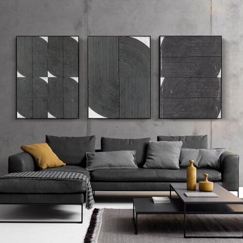 Simple Black and White Stripes Modern Canvas Painting Nordic Poster Print Decoration Living Room Bedroom Picture Wall Art Home