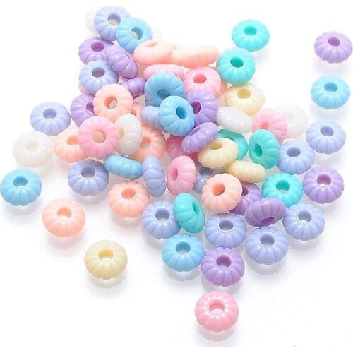 Spring Colors Mix Wheel Acrylic Loose Round Beads DIY Kids Jewelry Making Accessories 500pcs IC-31