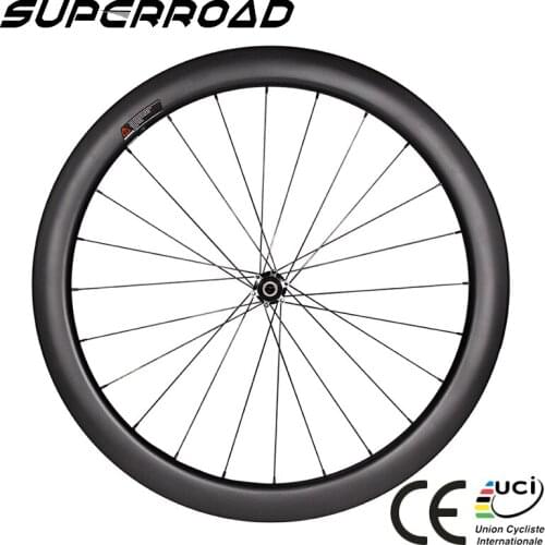 25mm Wide 50mm Deep Cycling Road Bike T1000 Carbon Wheels Clincher Tubeless Wheelset 700C Aero Spooks