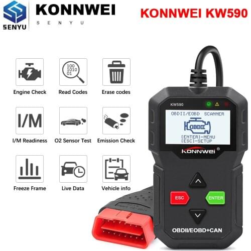 KONNWEI KW590 Code Reader with Russian ODB2 OBD2 Auto Car Diagnostic Scan Tool Automotive OBD 2 Scanner Auto Tools PK CR3001