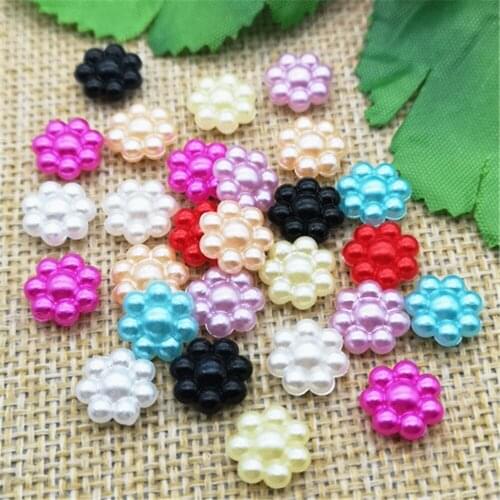 DIY 100pcs plastic pear flower Bead flatback Scrapbook/Craft Flatback Beads