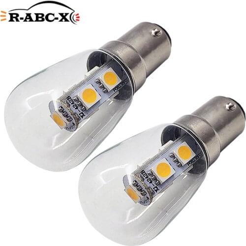 RUIANDSION 2Pcs ba15d 220v 500Lm 7X 4242SMD LED Sewing Machine Bulb Seamer Lighting Round Shade Warm White Yellow 6000K 4300K