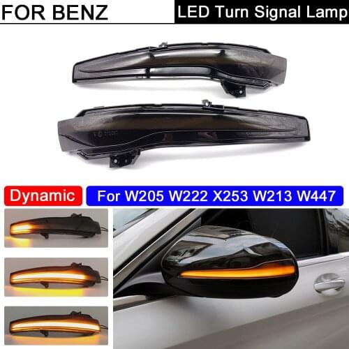 LED Side Mirror Blinker Light Dynamic Turn Signal Lamp For Benz C-CLASS W205 S-CLASS W222 GLC X253 E-Class W213 V-Class W447