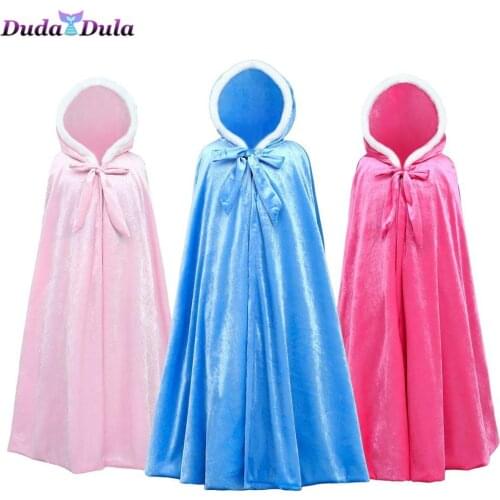 Warm cloak Gold velvet Girl princess Dress Style Beauty and the beast Cape outdoor Cosplay Baptism Kid clothes Kid dress
