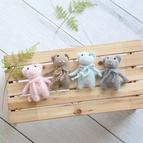 Knit Mink Toy Newborn Photography Props Baby Stuffed Animal doll Knitted Baby Gril Psoing Props