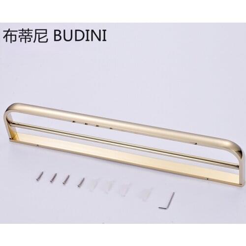 High Quality Copper Brass Double Towel Bar Wall Towel Shelf Hanger Multiple Colors Bathroom Towel Rail Holder Rack Shelf