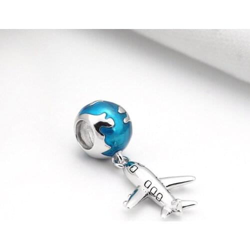 100% 925 Sterling Silver Charm New Aircraft Pendant Fit Pandora Women Bracelet & Necklace Diy Jewelry