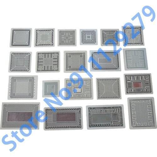 20pcs Directly Heat Stencils Set I3 I5 I7 SR170 SR1YW I5-3317U AM5200 SR071 218-0755097 216-0752001 216-0674022 BGA Template