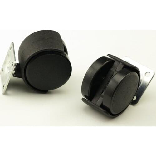 4Pcs Black Plastic 40mm Replacement Brake Swivel CastersRolling Roller Caster Office Chair Sofa Wheels For Platform Trolley