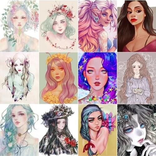 Diy Diamond Painting Custom Figure Painting Animation Ideal Girlfriend Round Diamond Full Diamond Cross Stitc Mosaic Home Decora