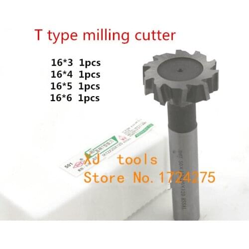 Free Shipping 4pcs/set 16mm Straight shank T cutter superhard T T slot cutter cnc milling machine tool16mm * 3mm 4mm 5mm 6mm
