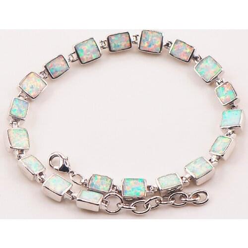 White Fire Opal 925 Sterling Silver Bracelet P89 8" Free Ship High quantity Factory price