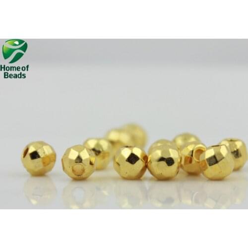 Top quality natural Stone Hematite faceted loose gold silver color rose gold beads 3MM For DIY Jewelry Making CPHB1017