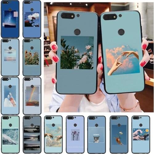 Blue Art Aesthetics Phone Case For Huawei Honor 7C 7A 8X 9X 8A 10i 20lite 10 10lite 20S 20 8C 7X 8S 7S 9A 10X lite
