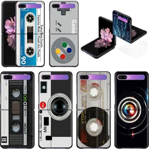 Phone Case For Samsung Galaxy Z Flip3 5G z flip Cover Hard Shell Black Fundas PC para Retro Vintage Camera Cassette Music