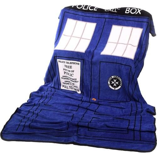 Home Textile Quilt Doctor Who Tardis Anime Blanket Sofa Flannel Fleece Fabric Throw Bedspread Cover Blanket Adult Children